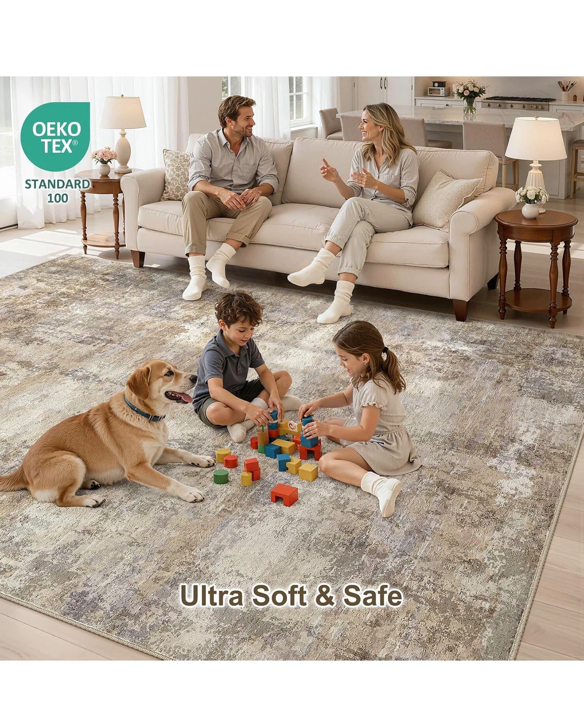 8ft x 10 ft Machine Washable Abstract Area Rug - photo 4