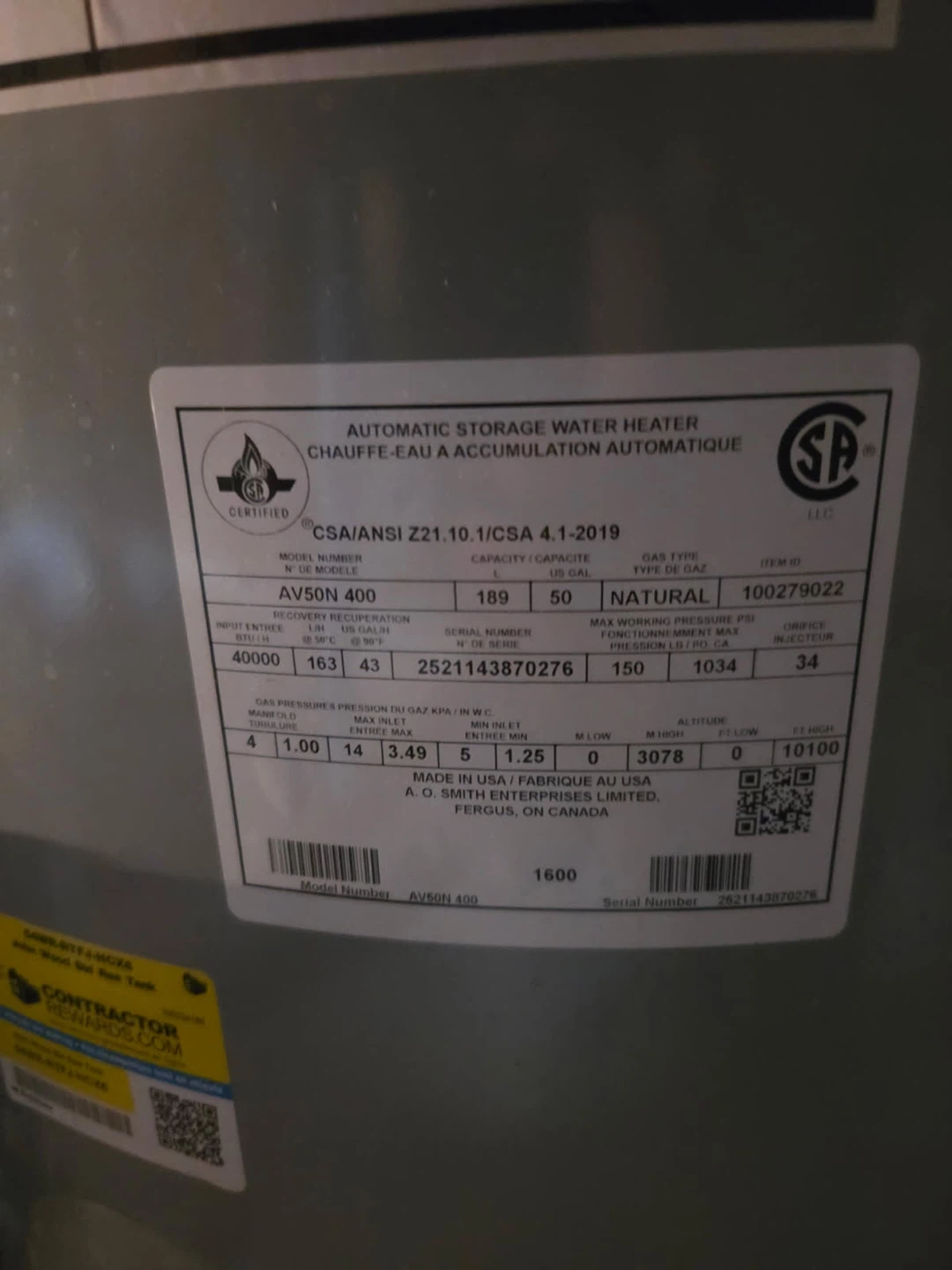 John Wood ProLine 40 Gallon Natural Gas Water Heater - photo 5