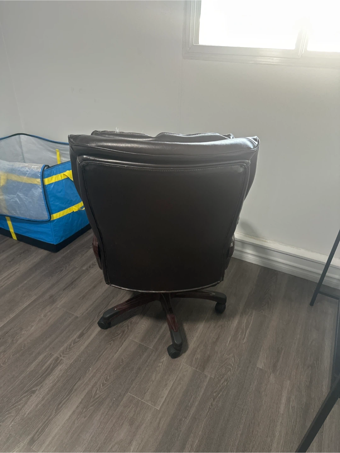 Dark Brown Faux Leather Office Chair - photo 2