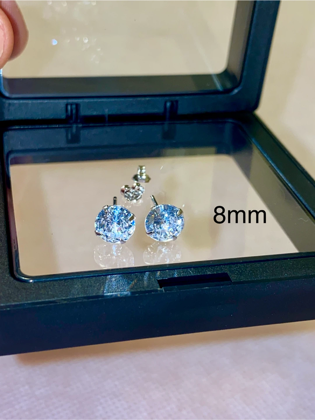 8mm S925 Sterling Silver Stud Earrings