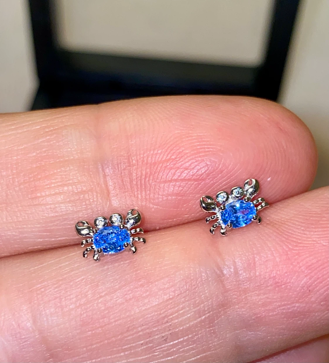 Sterling Silver Crab Stud Earrings