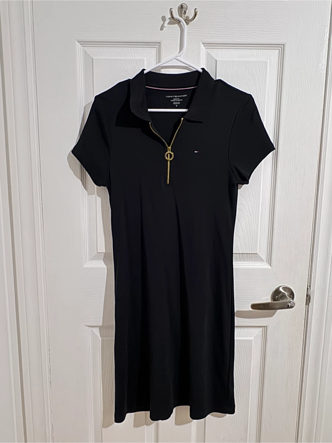 Tommy Hilfiger Black Zip-Front Polo Dress