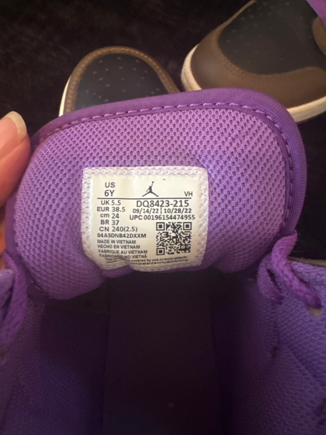Nike Air Jordan 1 Mid Brown and Purple Shoes - photo 3