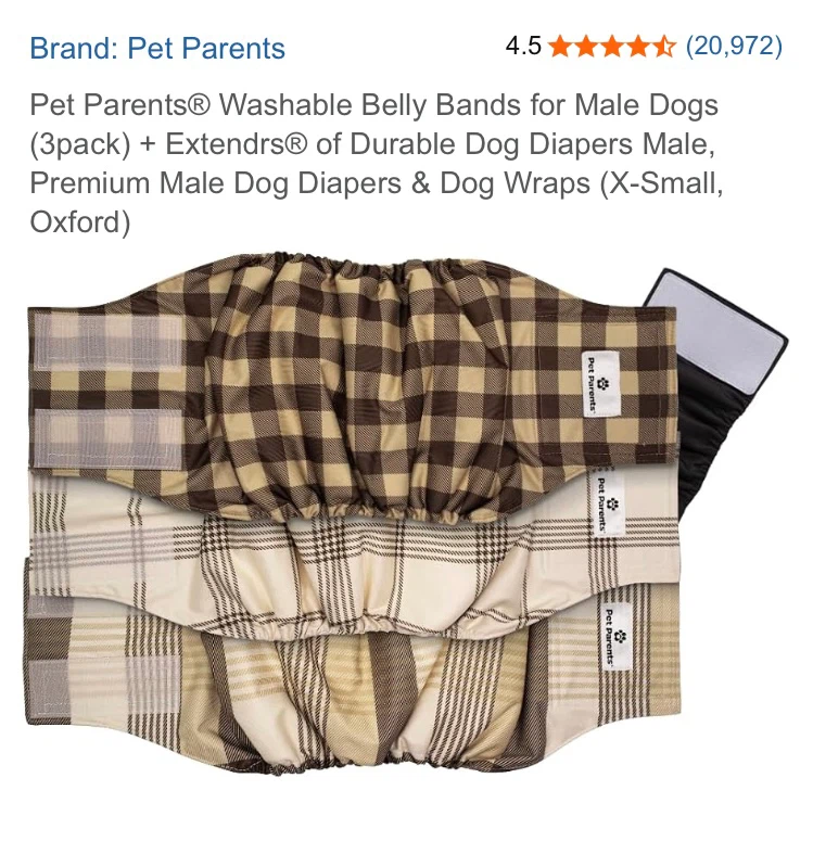 Pet Parents Washable Belly Bands X-Small - photo 2