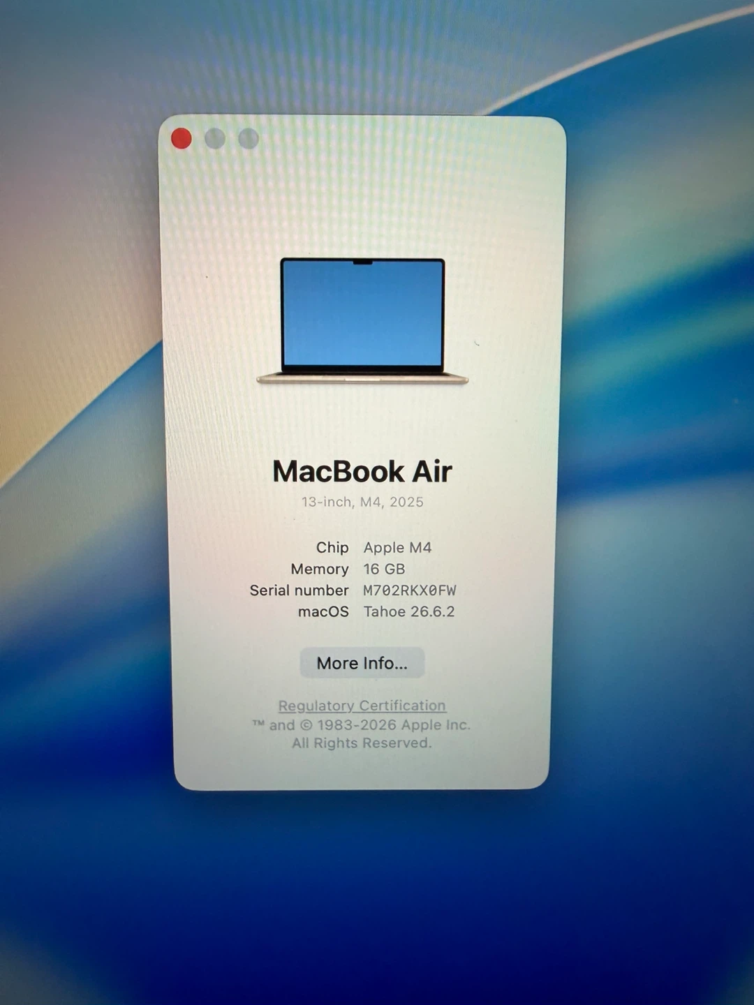 MacBook Air M4 2025 16GB RAM 256GB SSD WIth MagSafe Charger - photo 2