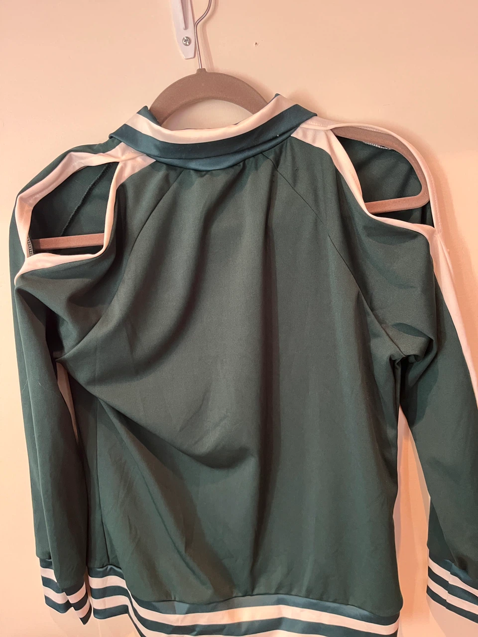 Green and White Striped Track Jacket - photo 5