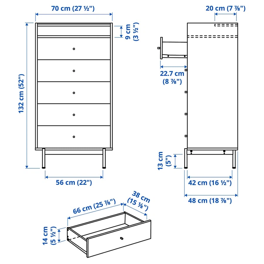 IKEA RADMANSO 5 DRAWER DRESSER - photo 3