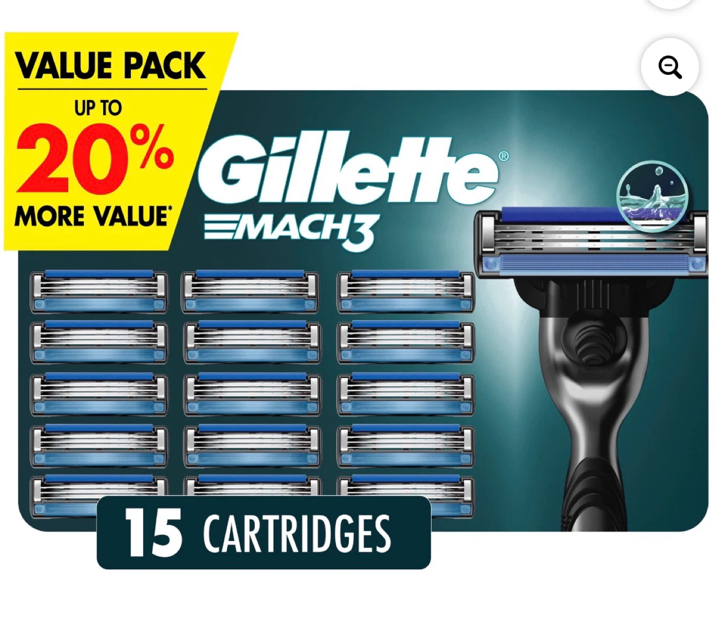 Gillette Mach3 Razor Cartridges 15 Pack
