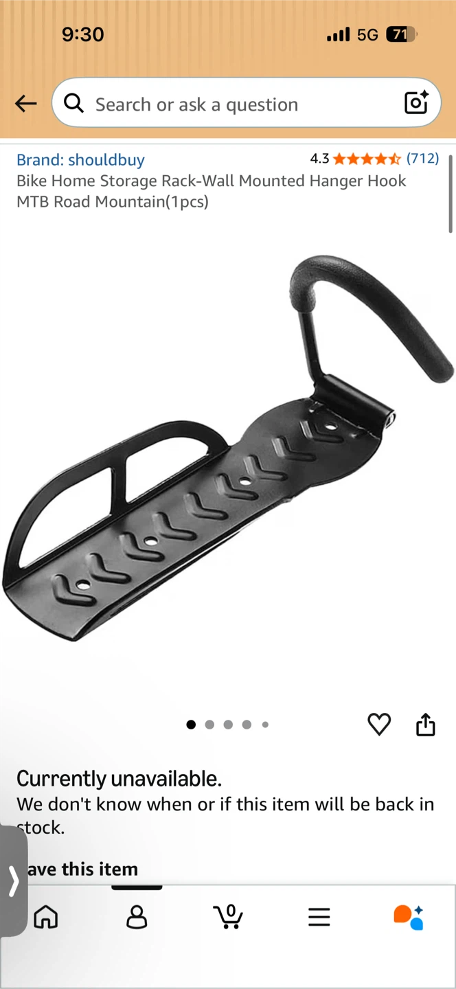 shouldbuy Wall Mounted Bike Hanger Hook - photo 2