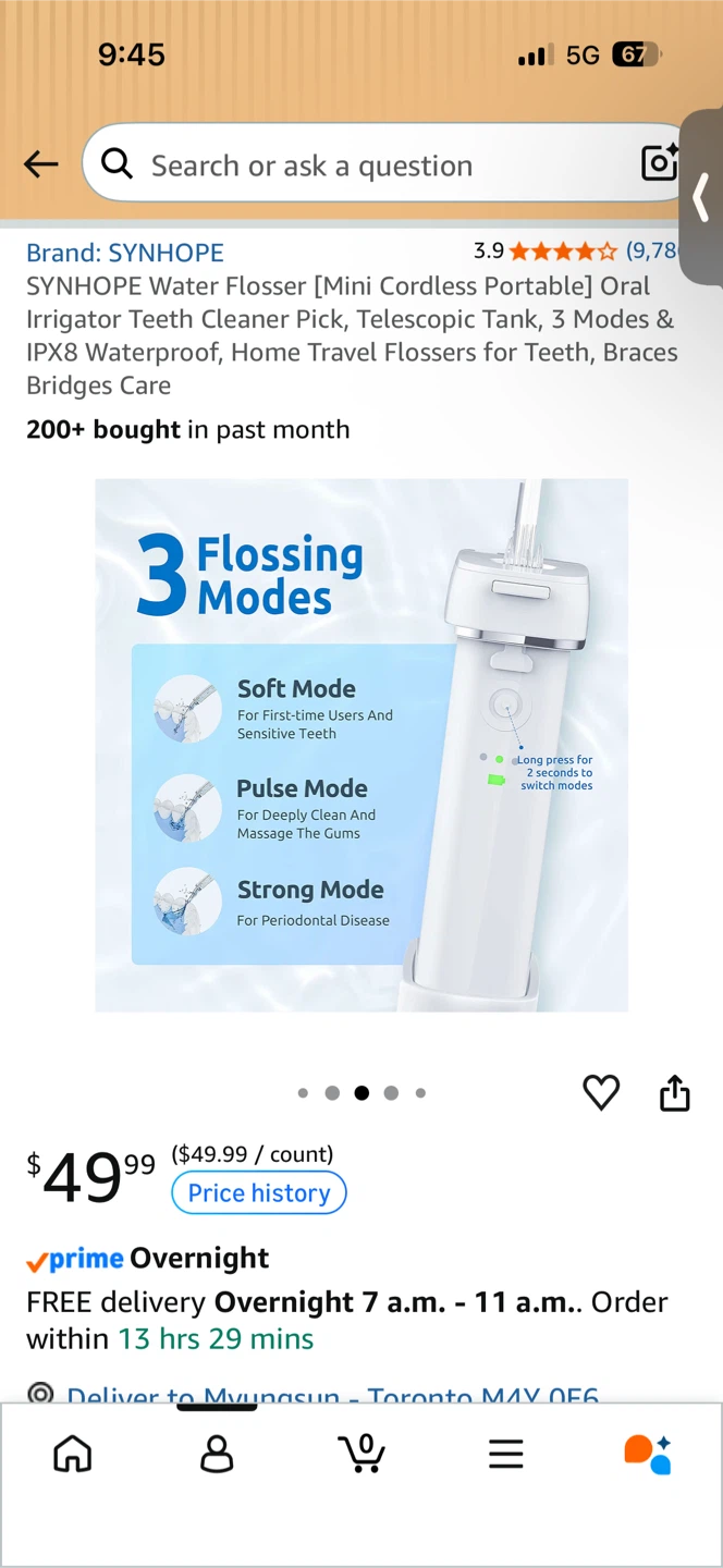 SYNHOPE Mini Cordless Portable Water Flosser - photo 2