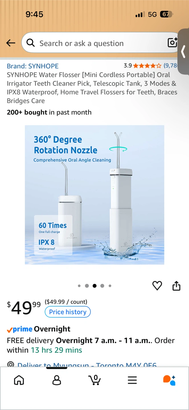 SYNHOPE Mini Cordless Portable Water Flosser - photo 3