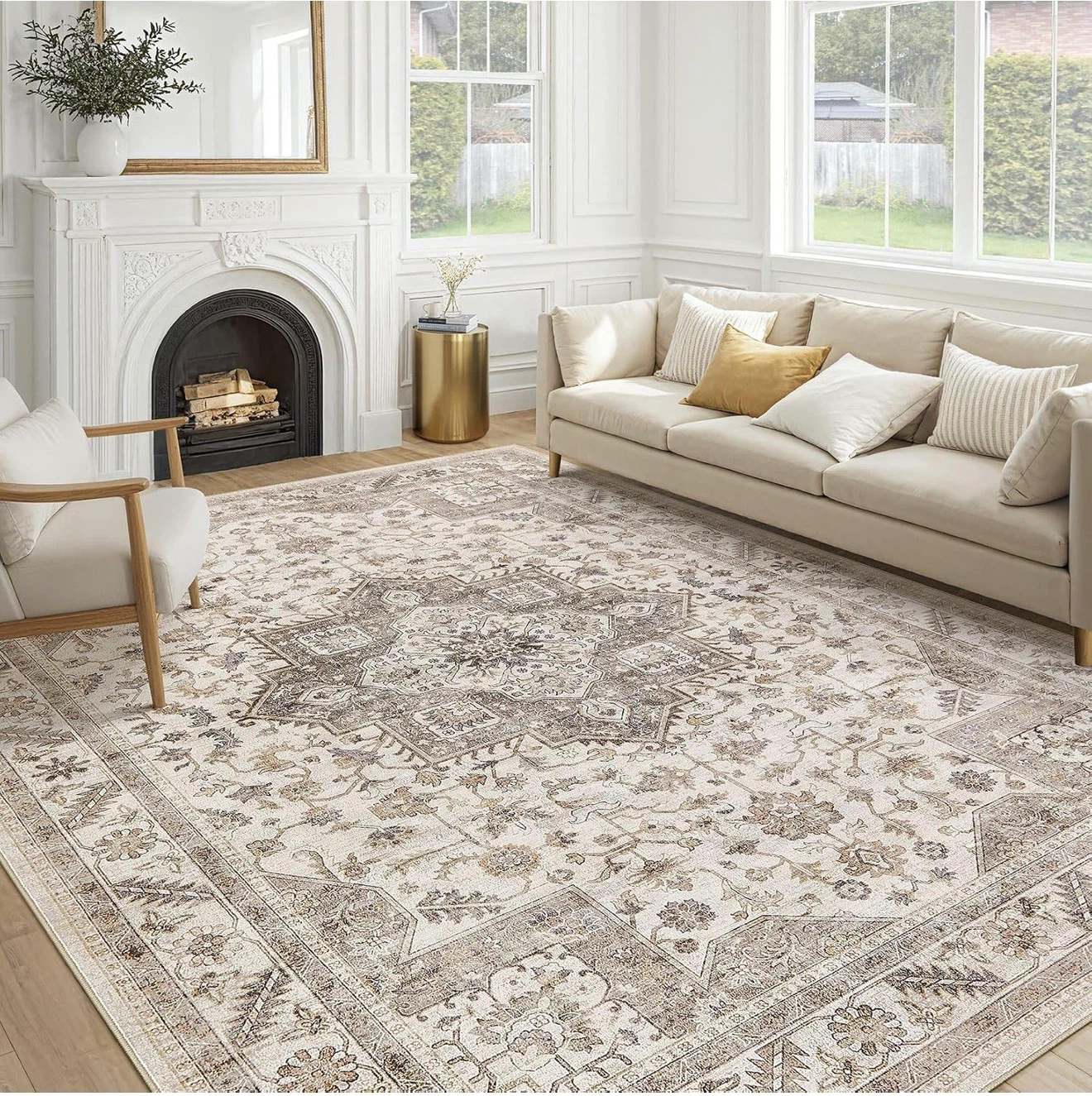 Machine washable area rug