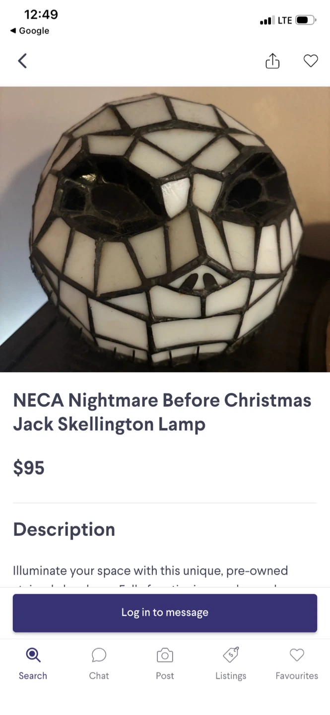 NECA Nightmare Before Christmas Jack Skellington Lamp - photo 5