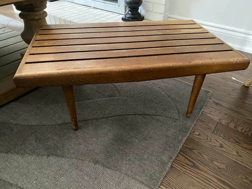 Vintage Mid-Century Slat Bench MCM - photo 3