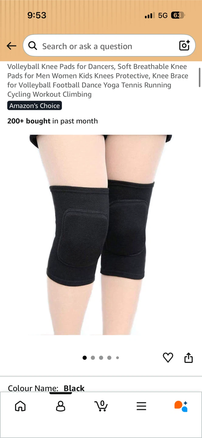 Black Volleyball/Dancer Knee Pads