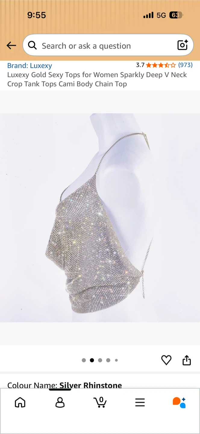 Sparkly Silver Rhinestone Cami Top - photo 2