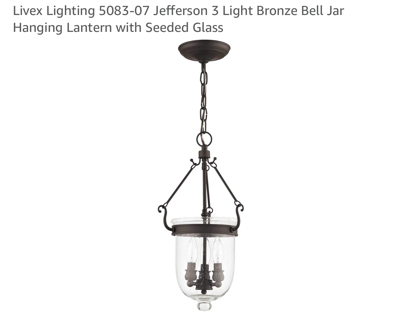 Livex Lighting 5083-07 Jefferson 3 Light Bronze Bell - photo 2
