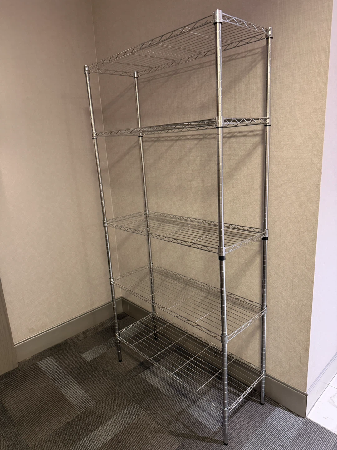 5-Tier Wire Shelving Unit – Chrome – Excellent Condition - photo 4
