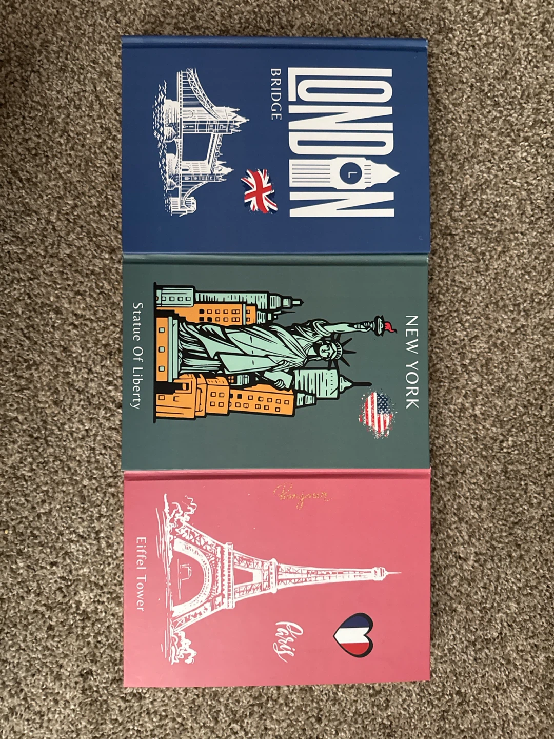 Set of 3 Landmark Hardcover Notebooks