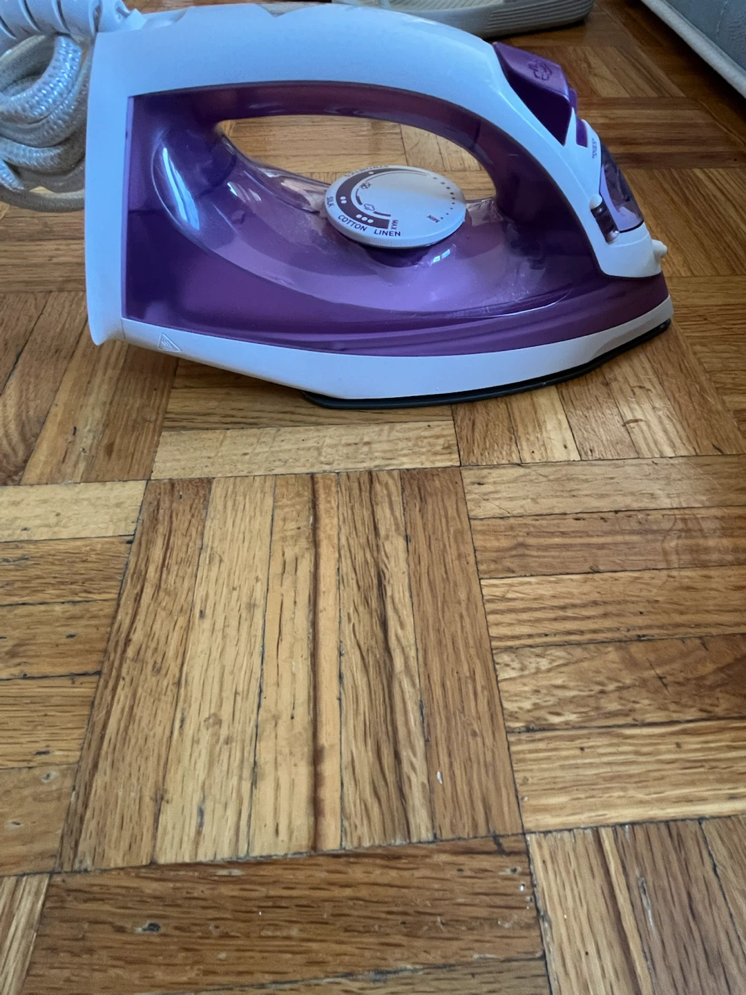 Purple and White Steam Iron