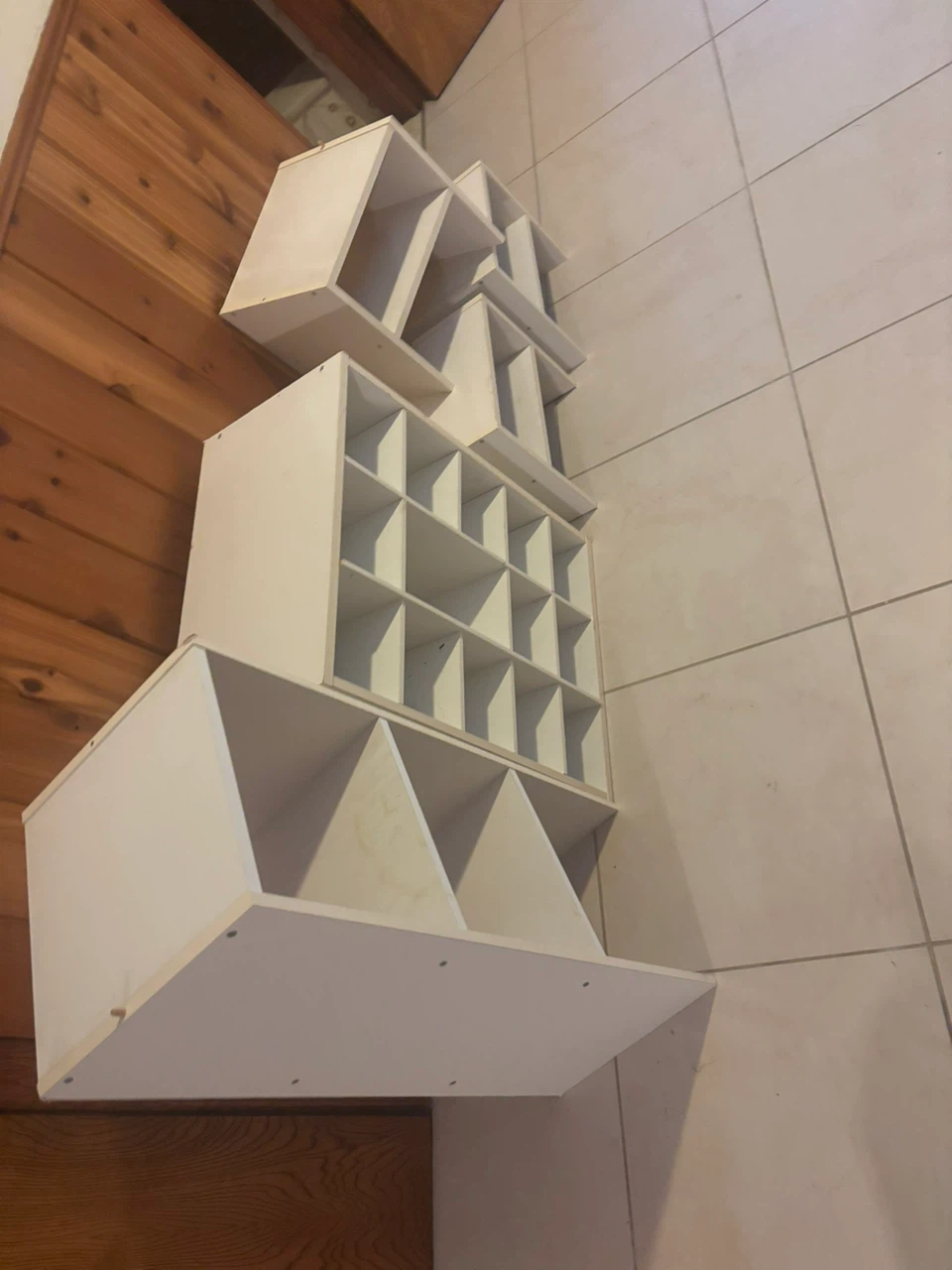 Set of white storage shelving units - photo 3