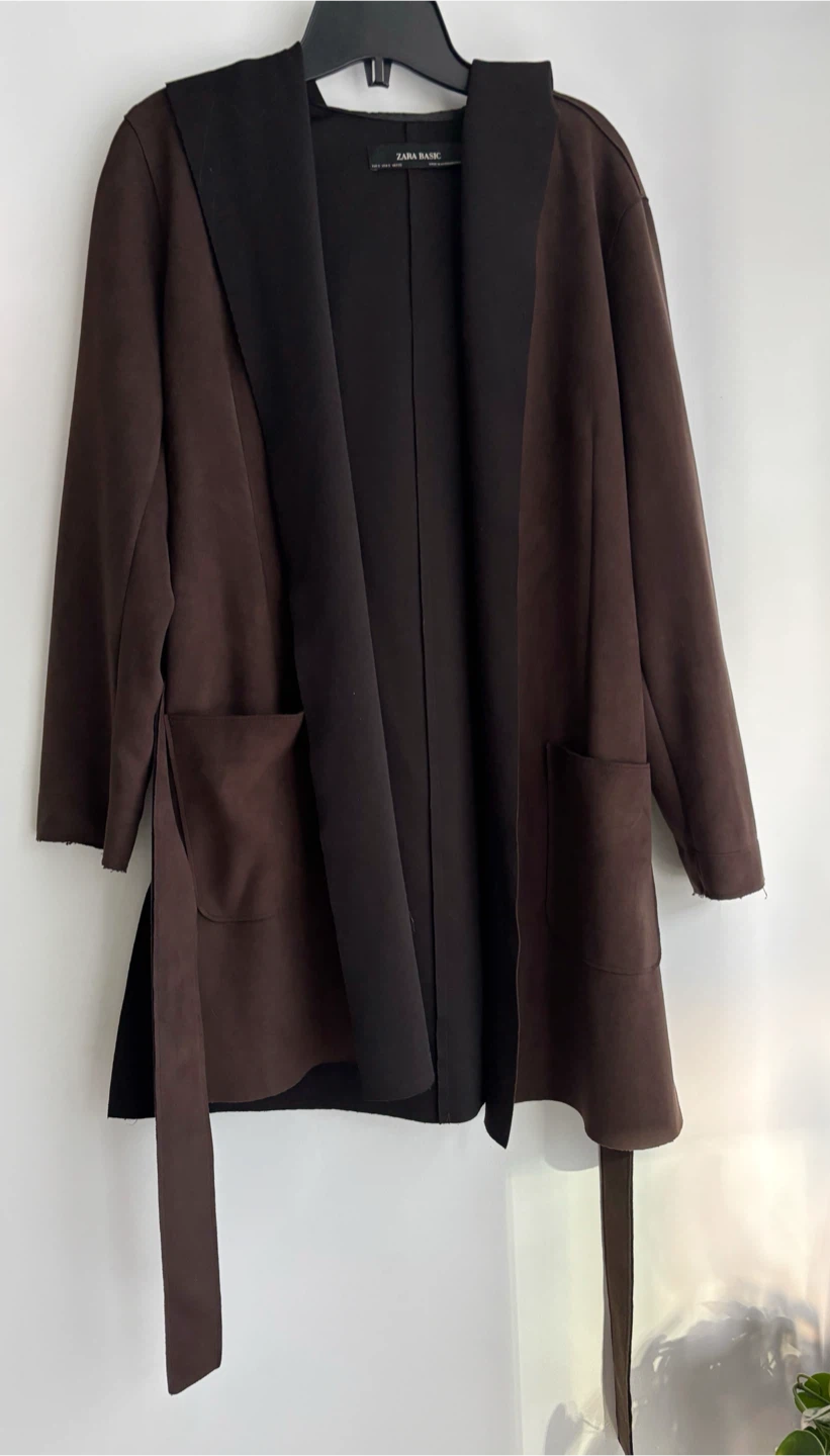 Zara Brown Hooded Fall Coat