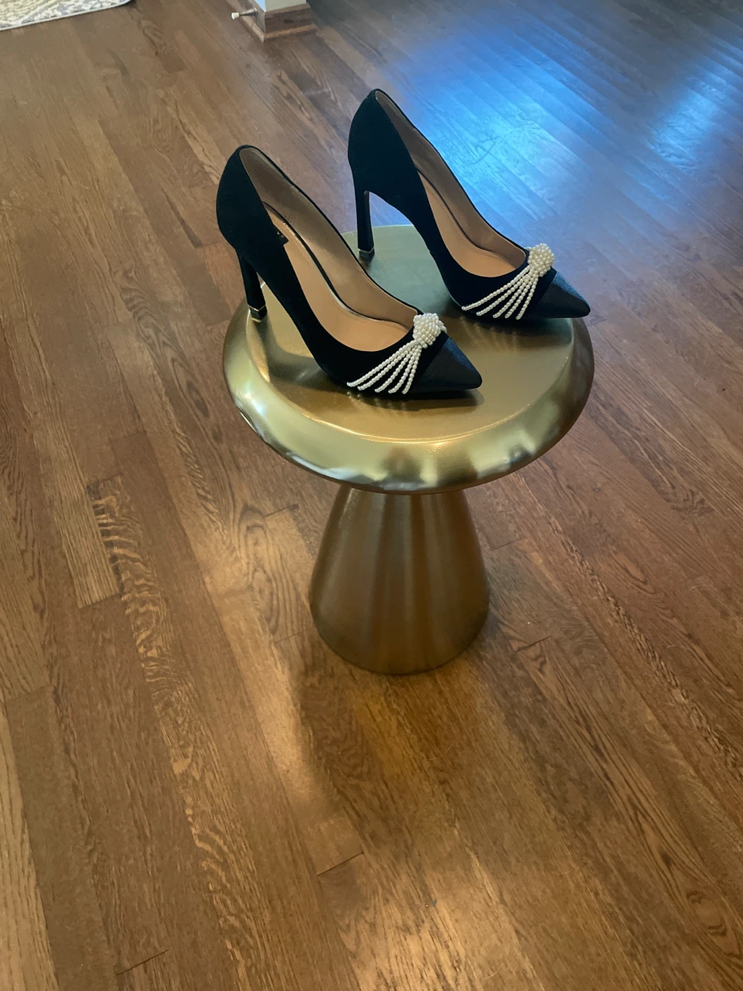 White House Black Market Black Heels with Pearl Detail - photo 2