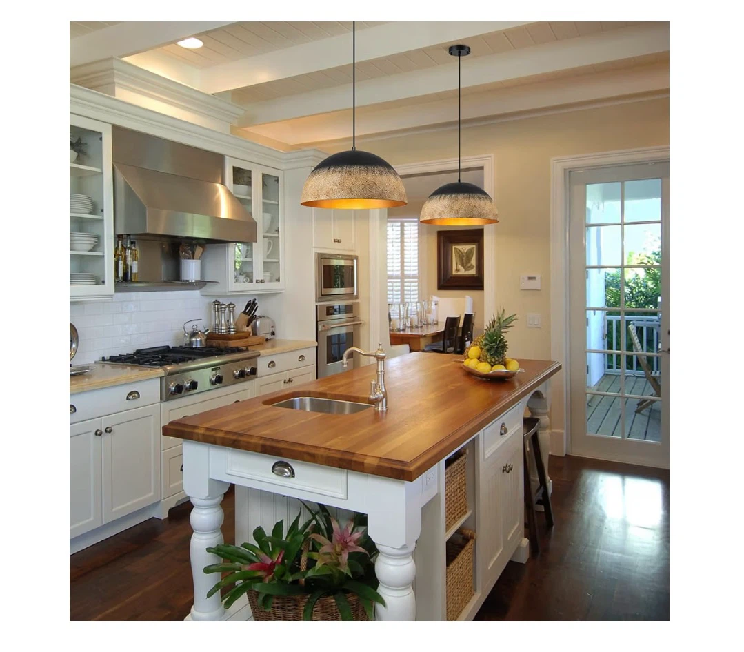 HUOKU Dome Pendant Light, 15.75" Farmhouse Rustic - photo 2