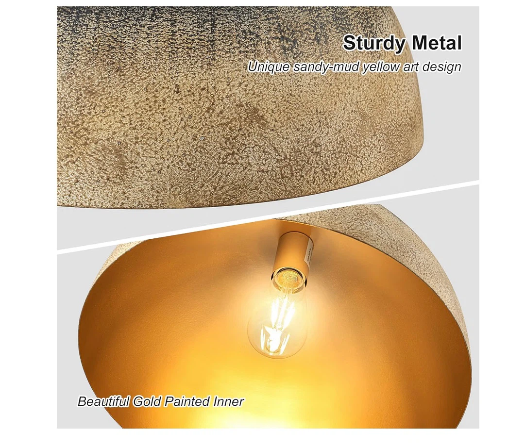 HUOKU Dome Pendant Light, 15.75" Farmhouse Rustic - photo 4