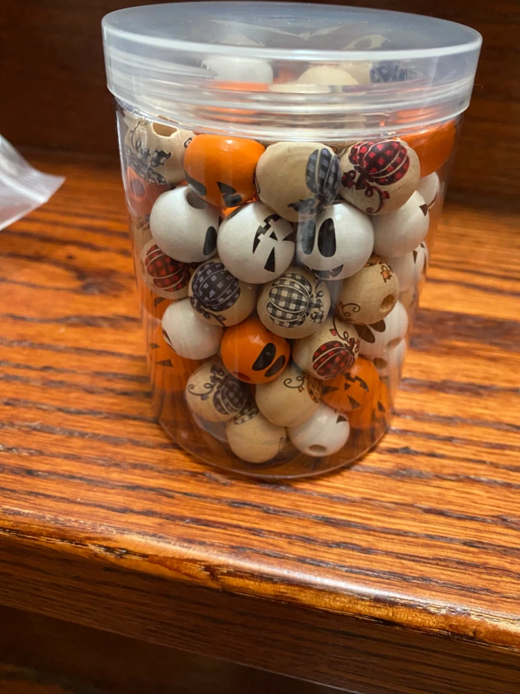 Halloween Wooden Craft Beads