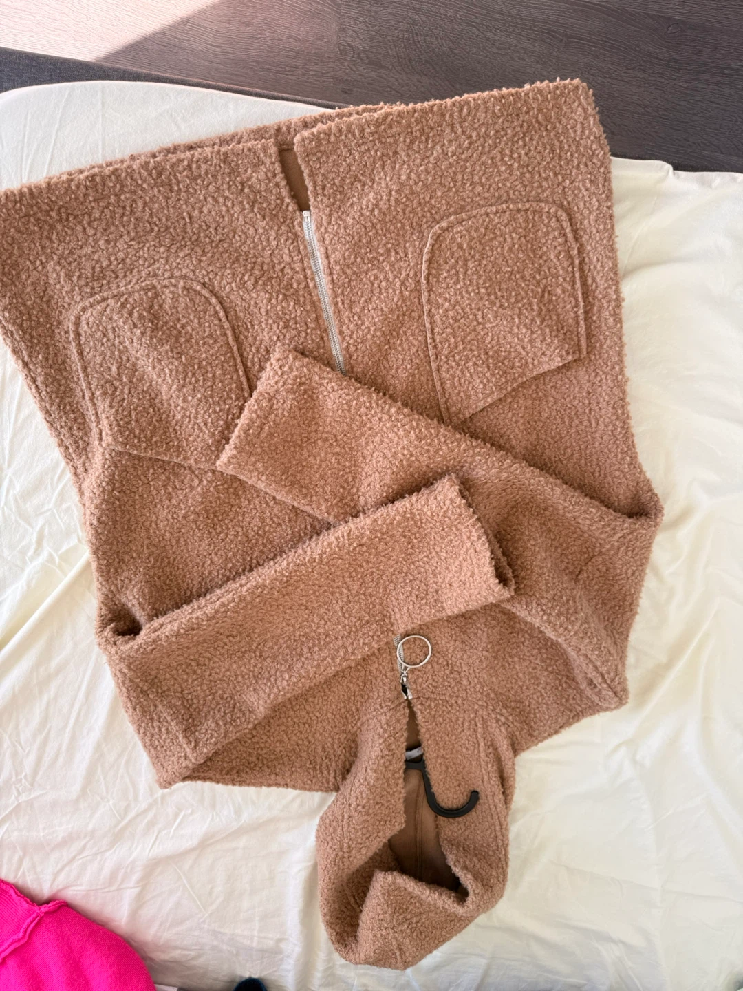 Brown Sherpa Hooded Zip-Up Jacket - photo 2