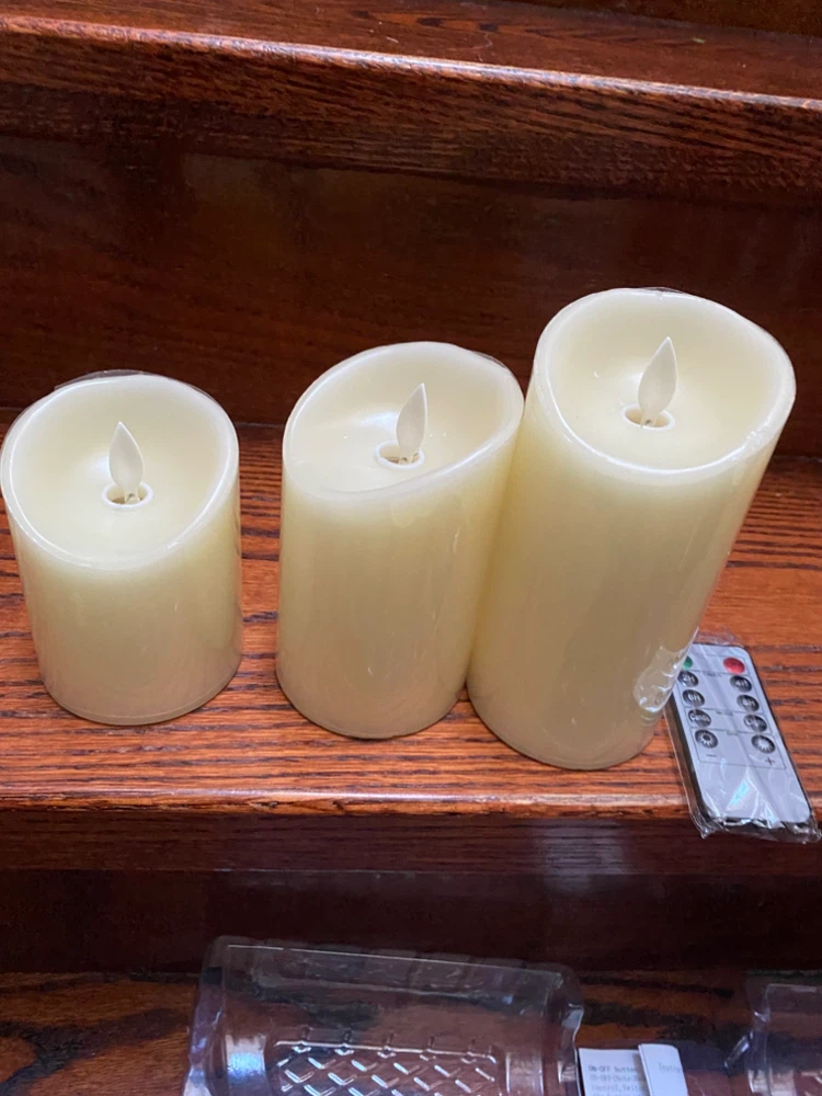Set of 3 LED Flameless Candles with Remote - photo 2