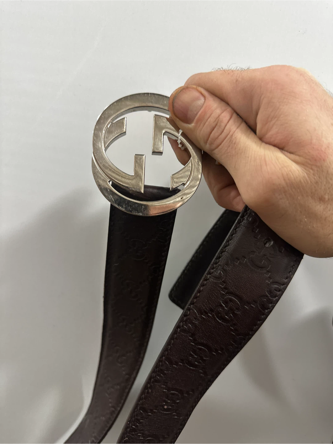 Gucci Interlocking G Brown Guccissima Belt 42