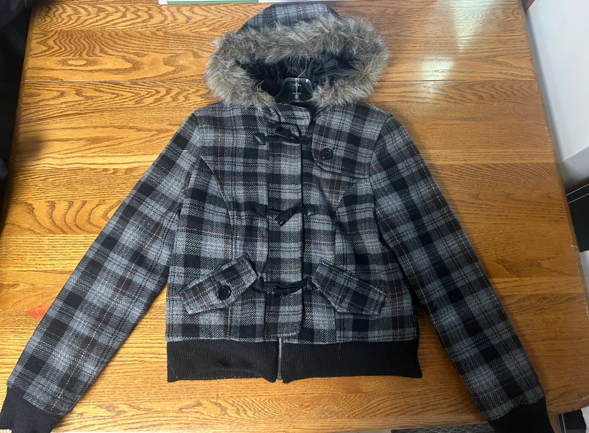 Vintage Y2K Charlotte Russe Plaid Toggle Jacket