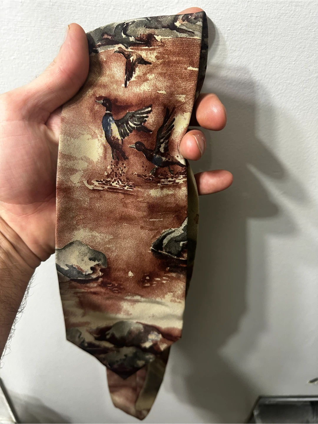 Vintage Oscar De Le Renta 100% Italian Silk Mallard Tie