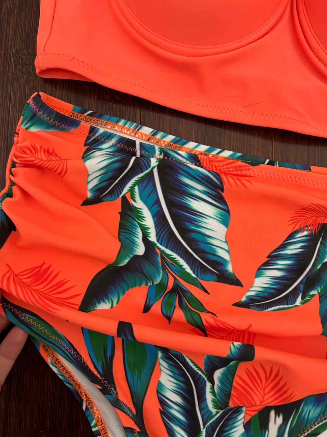 XS-S Orange Padded Underwire High-Waisted Bikini Set - photo 2
