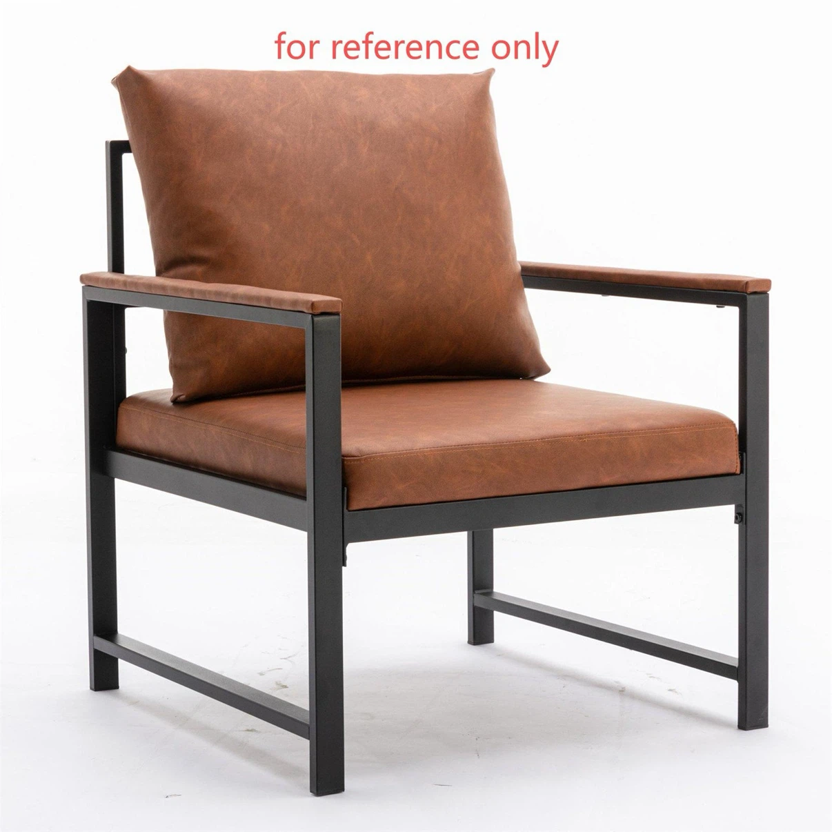 Brown faux leather accent chair - photo 2