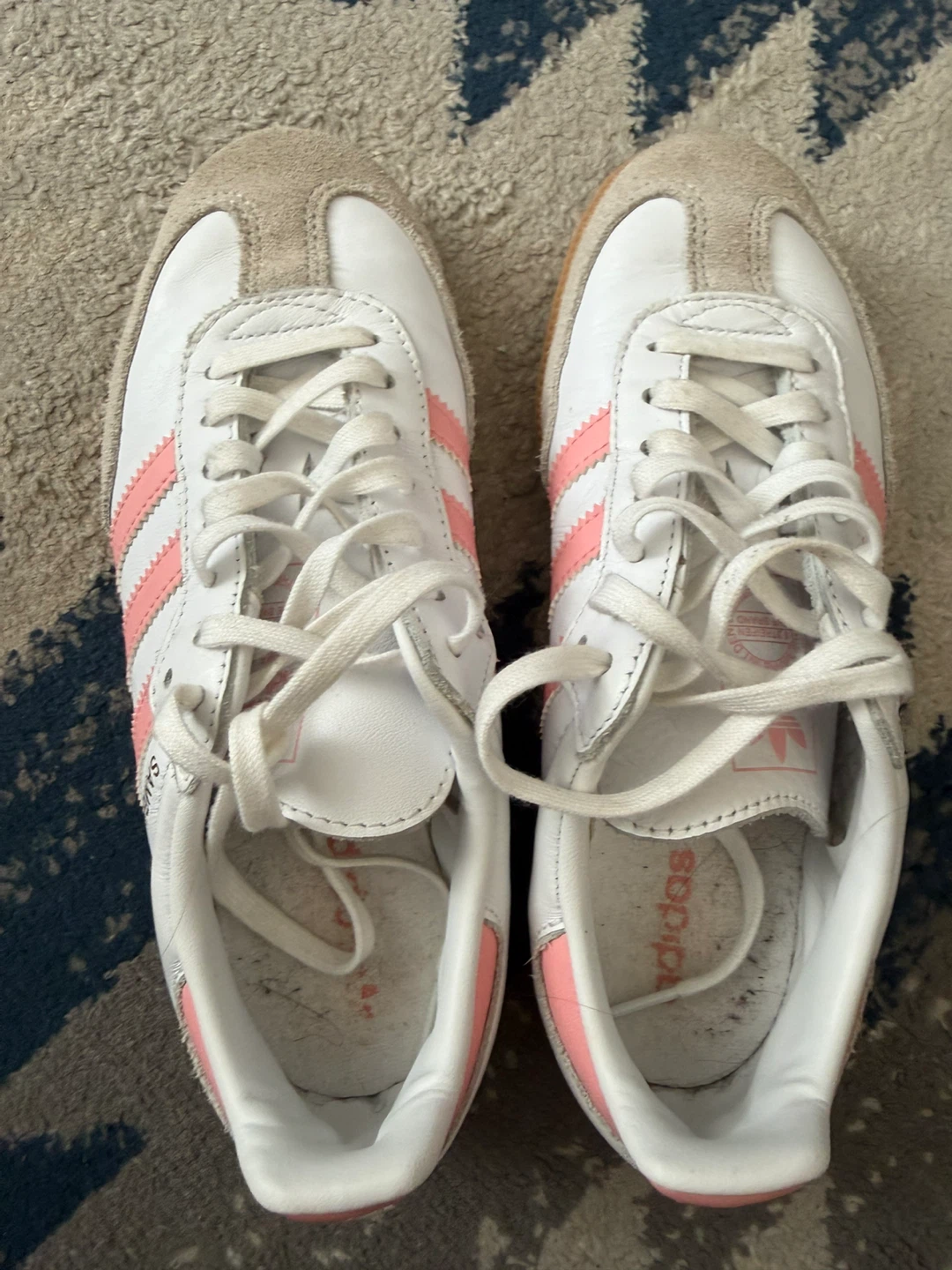 Kids Adidas Samba Sneakers White and Pink