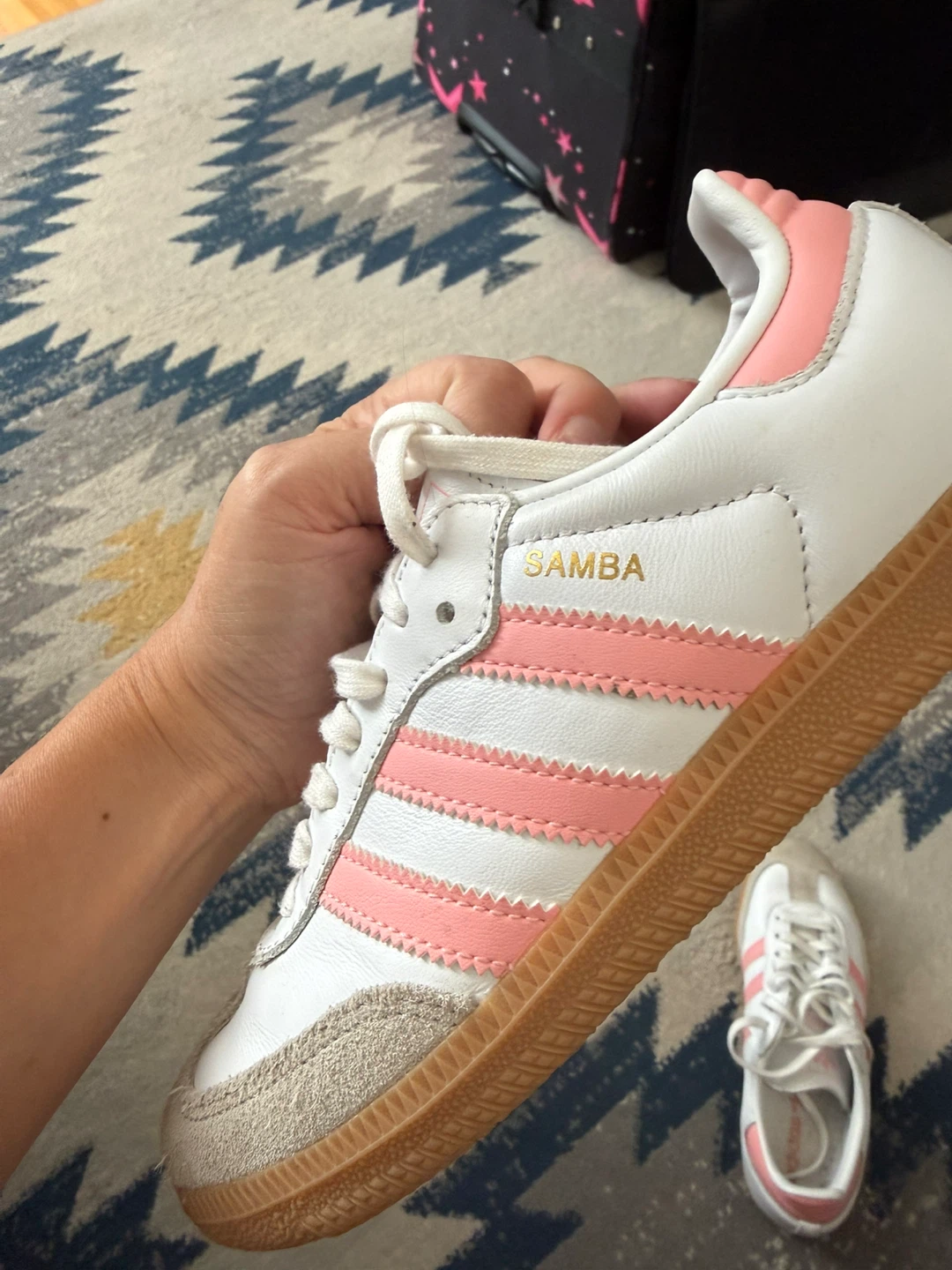 Kids Adidas Samba Sneakers White and Pink - photo 2