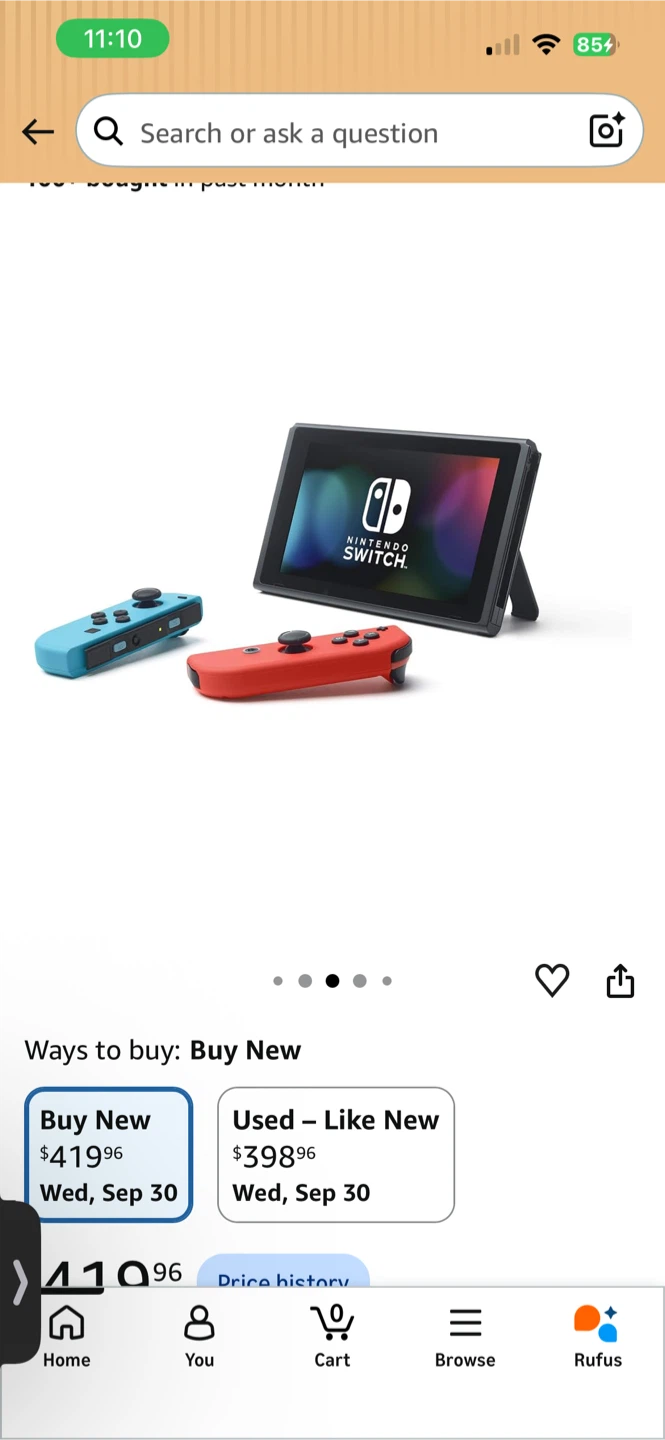 Nintendo Switch Console with Blue and Neon Yellow Joy-Cons - photo 3