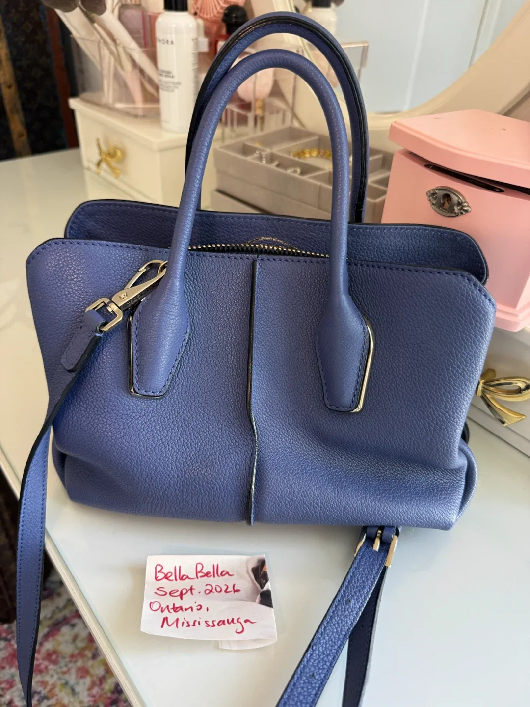 Tod's Blue Leather Tote Bag