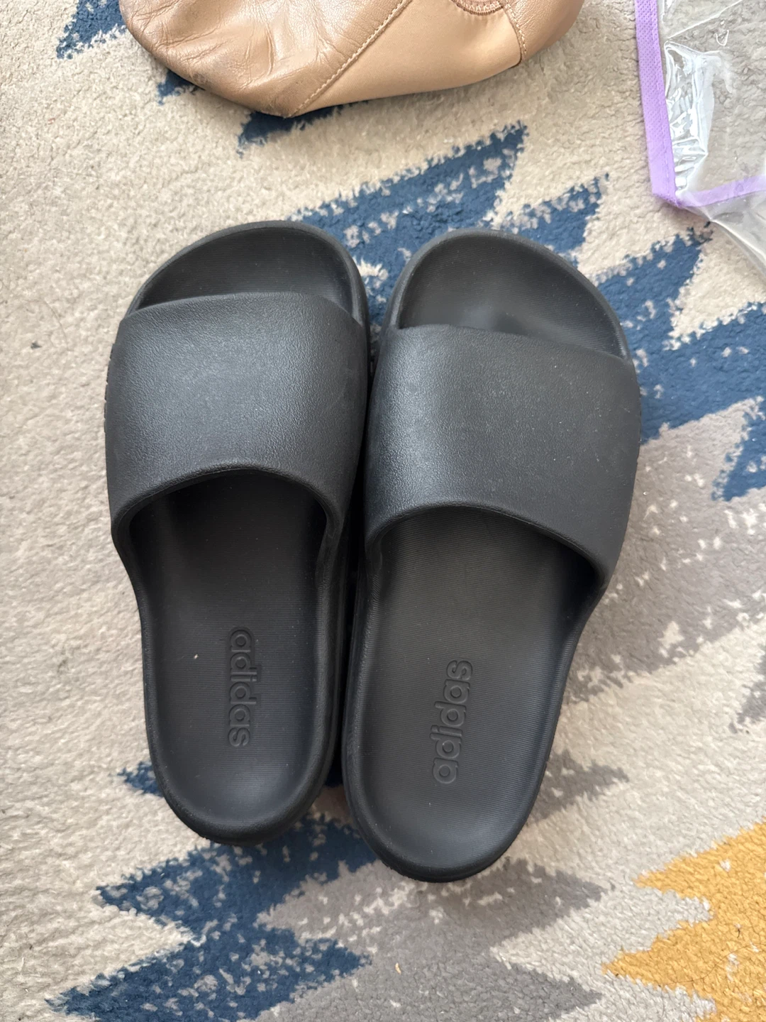 Black adidas Slides size 4 kids