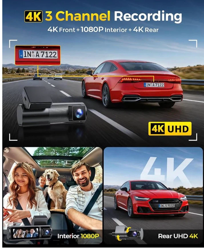 GKU C300 Triple Channel 4K Dash Cam - photo 2
