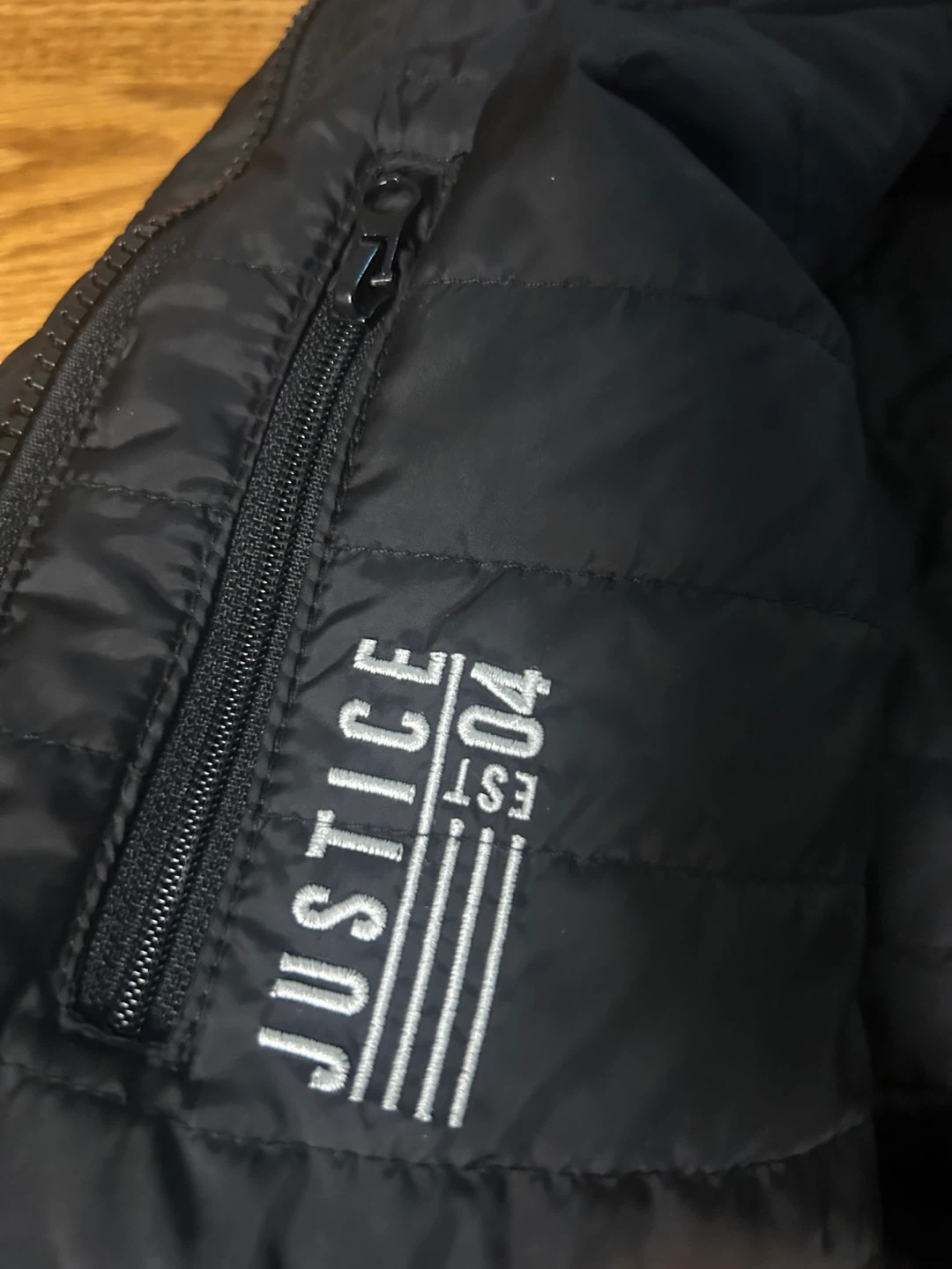 Girls Justice Black Hooded Fur-Lined Jacket - photo 3