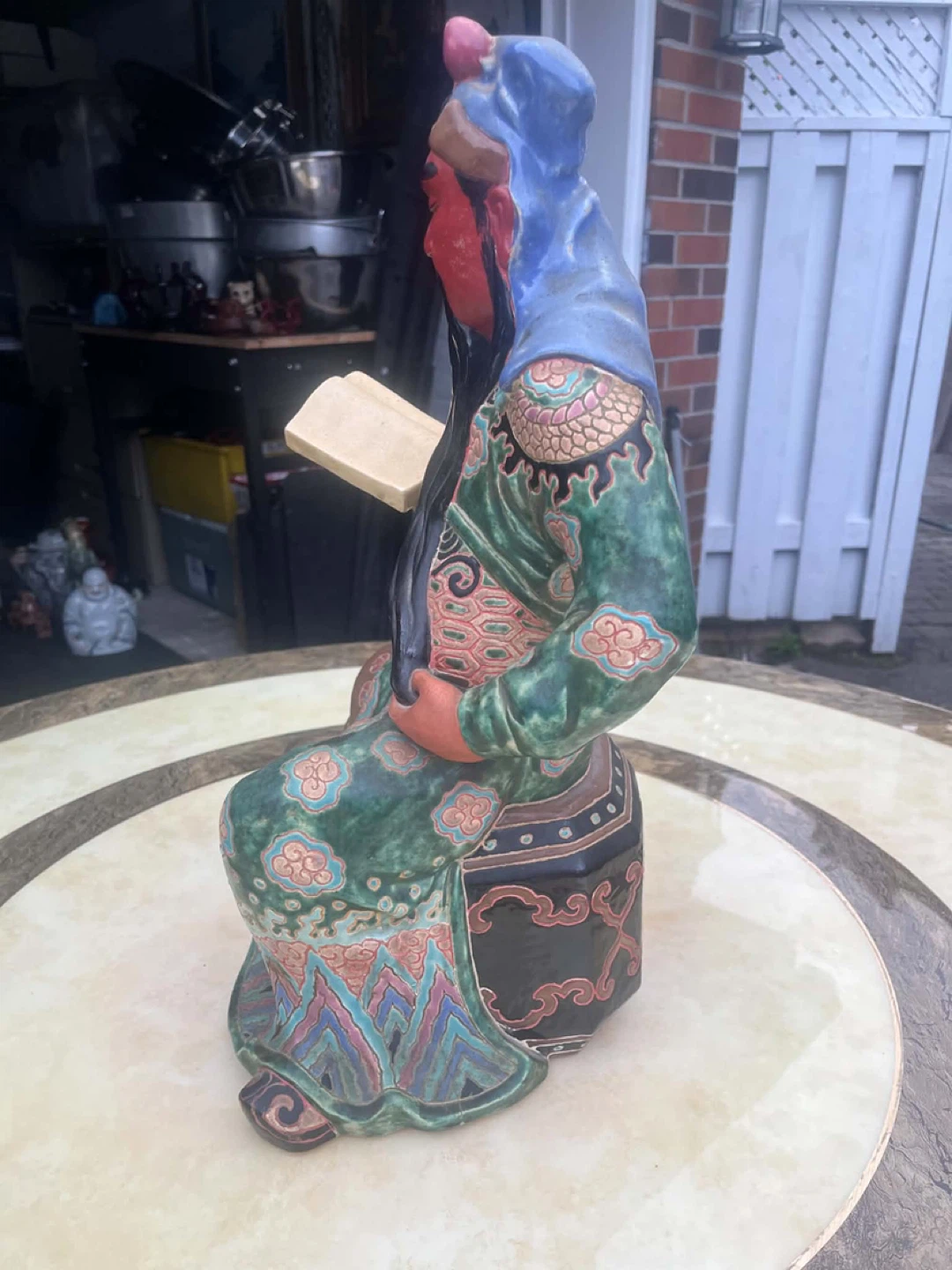 Guan Yu Ceramic Figurine 19 inch - photo 2
