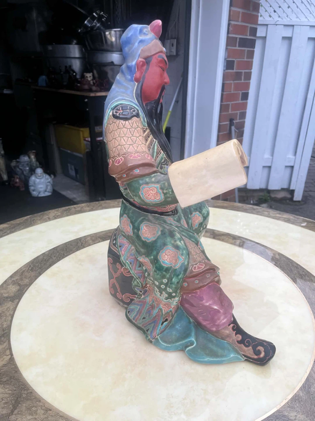 Guan Yu Ceramic Figurine 19 inch - photo 4