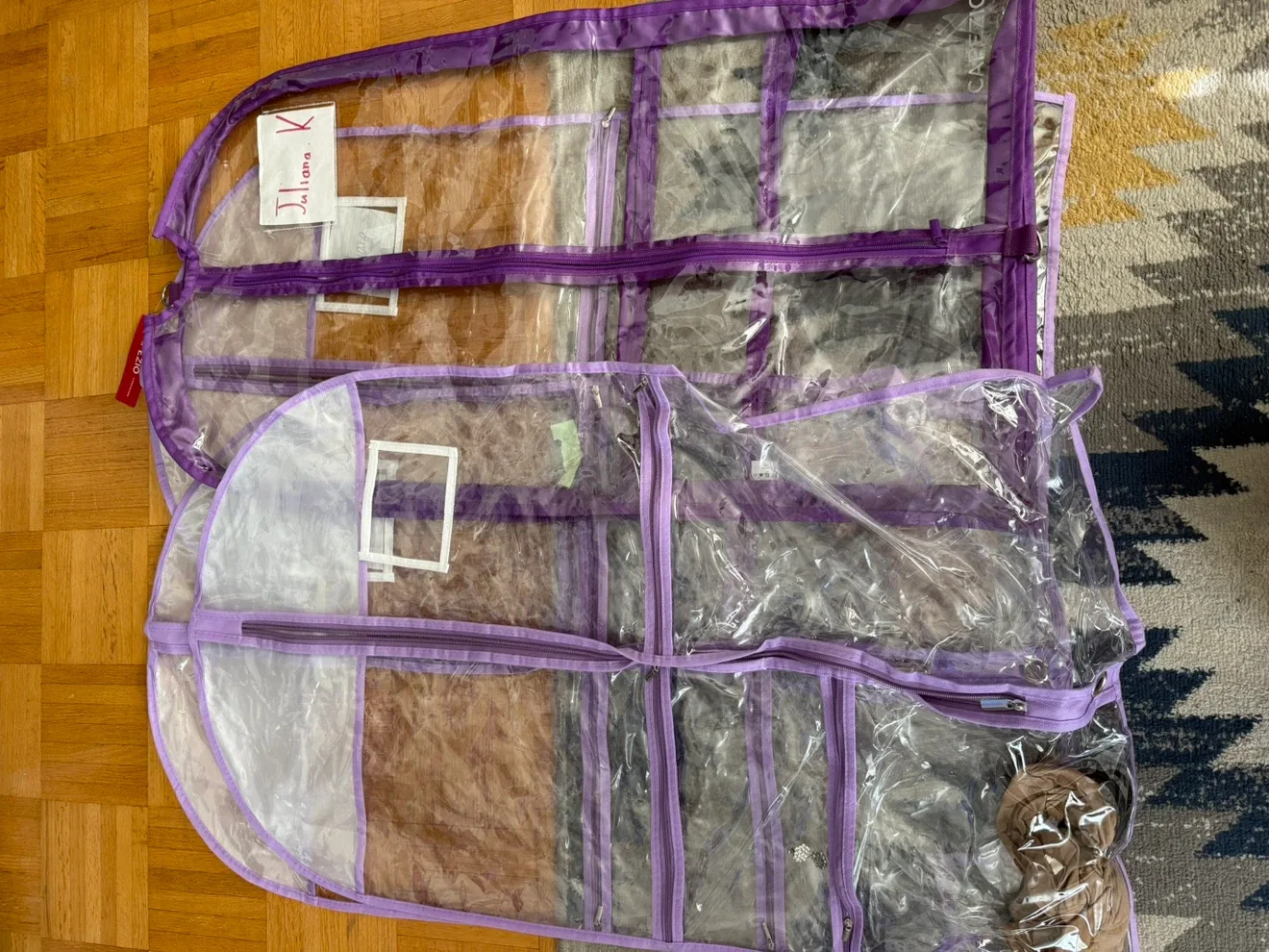 CAFEZIO Garment Bags - Purple and Clear