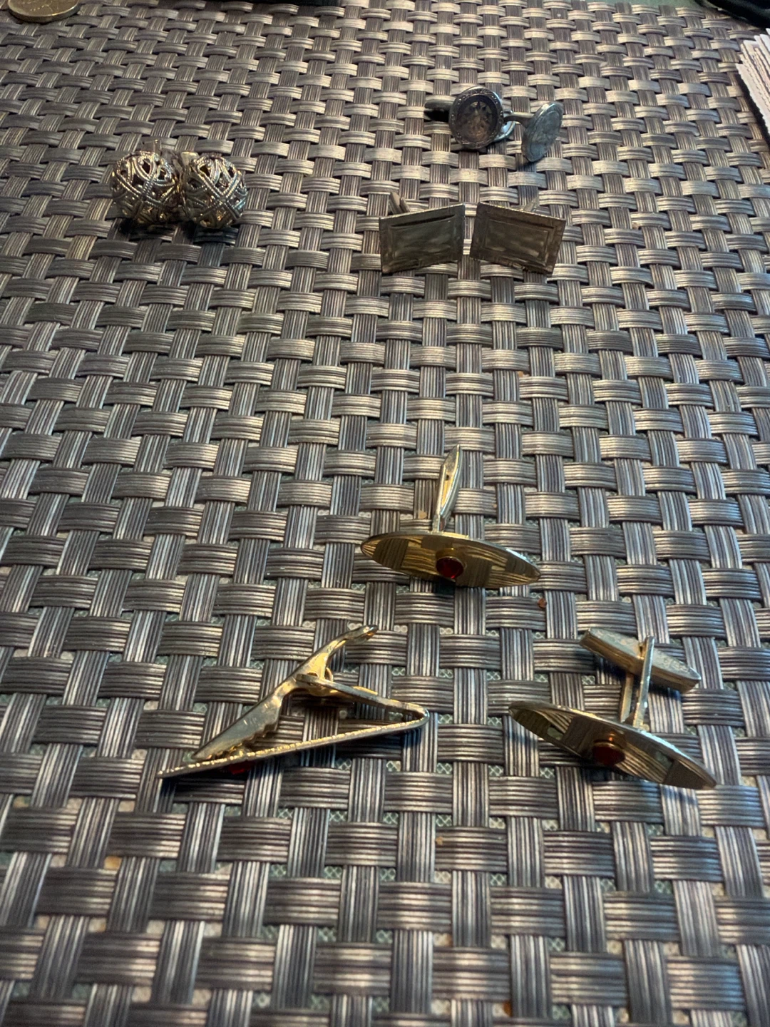 Assorted Vintage Cufflinks and Tie Clip Set