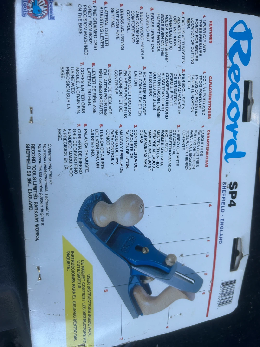 Record SP4 Smoothing Plane - photo 2