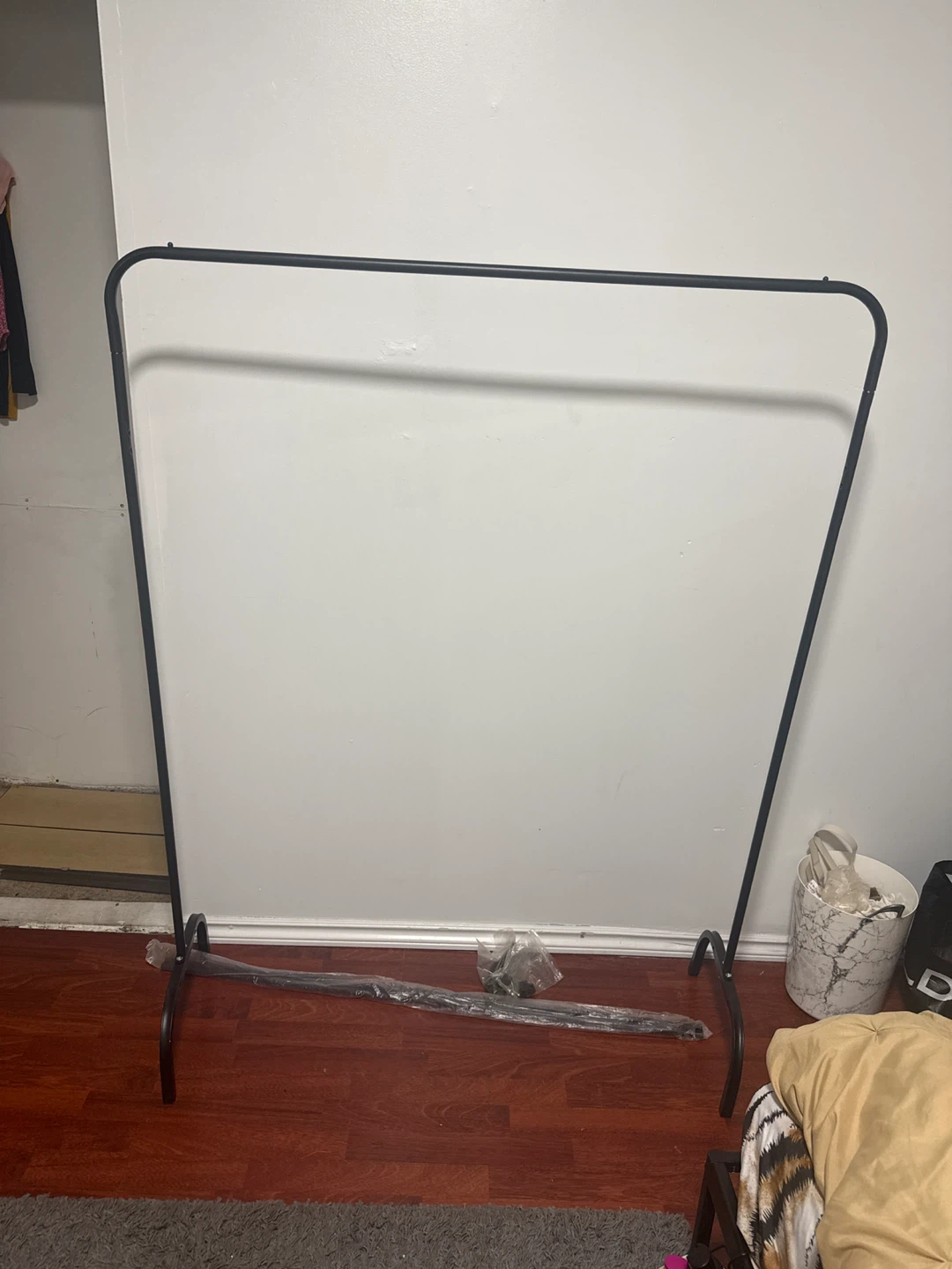 Black Metal Garment Rack with Shoe Shelves